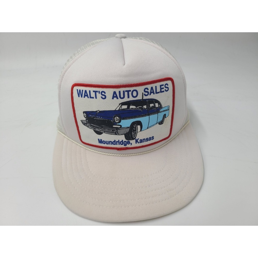 Vintage Walts Auto Sales Moundridge Kansas Mesh Snapback (Fits Small)‎ Hat Cap